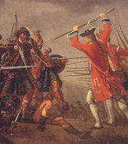 Idealizacin de la Batalla de Culloden, cuadro de David Morier, alrededor del ao 1750