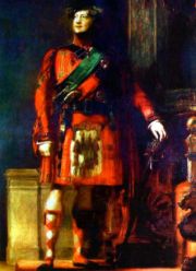 El Rei George IV, vestido 'con la ropa de los antiguos Galos' en su visita de Estado a Escocia en 1822