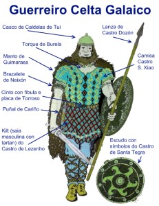 Dress and weapons of a Celtic warrios from Galicia in the  3rd century B.C.